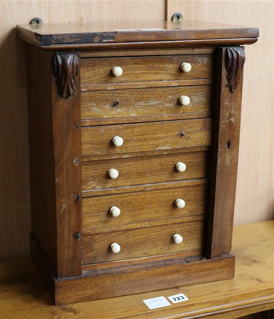 A Victorian mahogany collectors chest W.37cm